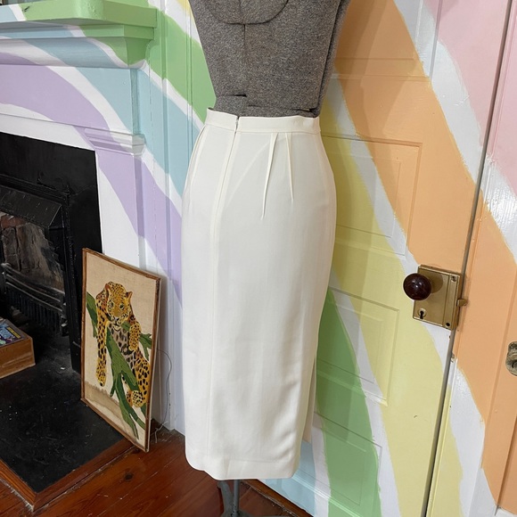 NWT Reiss Ivory Side Split Structured Classic Pencil Skirt Sz 2 🧡🎀 - Picture 10 of 16